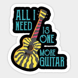 Guitar lover one more guitar Sticker